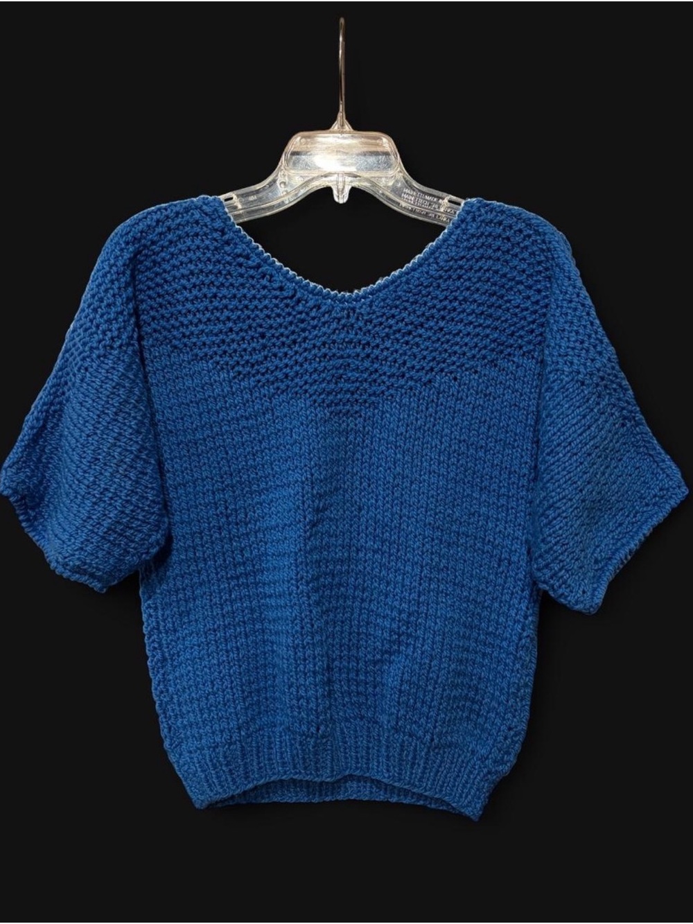 Blue crochet sweater
